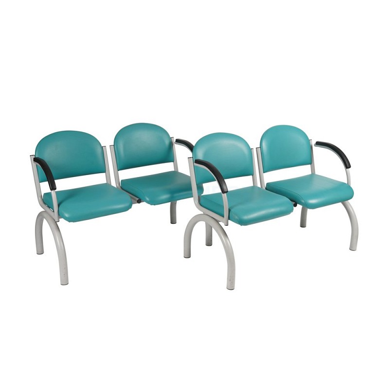 Two Seater Turquoise Waiting Room Chair / Bench